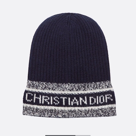 Navy and White Beanie - Picture 2 of 3